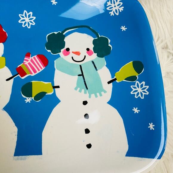 St. Nicholas Square Holiday Cheer Snowman Serving Tray New - Picture 4 of 5